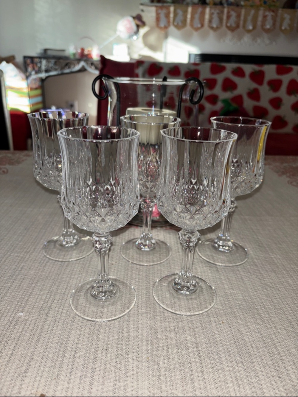 Vintage Cristal d’Arques Durand Longchamp Crystal Wine Glass Set!